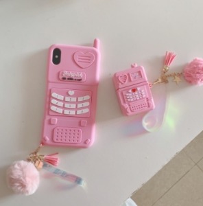 [마드마드] 핑크 전화기 에어팟 케이스